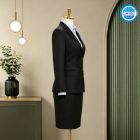 Costume professionnel en laine peignée pour femme, tenue de travail formelle, uniforme de travail, blazer haut de gamme, ensemble pour les entretiens et les ventes