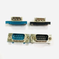 Adaptateur DB9 mâle horizontal à 90 degrés, simple rangée, vert, fin et mince, connecteur PCB, emballage en boîte, Hongsheng DS003GROM