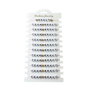 Bracciale da <span class=keywords><strong>damigella</strong></span> d'onore personalizzato da sposa Set 12 pezzi bracciale da festa regolabile con ciondolo a forma di lettera a cuore per donna ragazza - Product Image 1