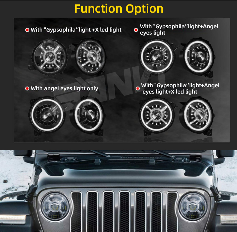 With "Gypsophila light+Angel eyes light+X led light