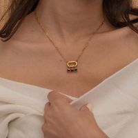 Collier pendentif mini pierre de naissance étanche en acier inoxydable avec breloque zircon coloré, accessoires DIY