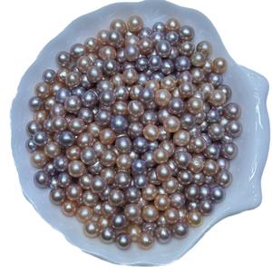 Perlas nucleadas de agua dulce coloridas de 6-7 mm de Zhuji, perlas naturales sueltas sin pulir con luz intensa, casi perfectas, ligeramente defectuosas - Product Image 5