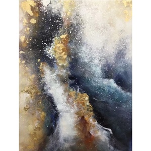 Pintura Abstracta Moderna Espacial Pintada a Mano sobre Lienzo, Arte de Pared con Tamaños Personalizables - Pintura al Óleo Hecha a Mano Única - Product Image 4