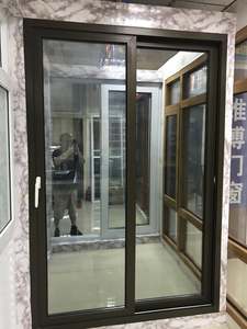 현대 클래식 PVC 주방 슬라이딩 도어 OEM 다크 브라운 흰색 맞춤형 플라스틱 + 유리 이중 유약 강화 유리 물 인테리어 - Product Image 4