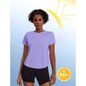 Womens Short Sleeve Workout <b>Top</b> Crew Neck <b>Asymmetric</b> <b>Hem</b> Lightweight Breathable Quick Dry Yoga Shirt Plus Size - Product Image 2