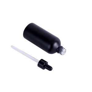 Nuevo Envase Cosmético Vacío de 10ml 15ml 20ml 30ml 50ml, Botella de Vidrio Negro Mate con Gotero para Aceites Esenciales - Product Image 6