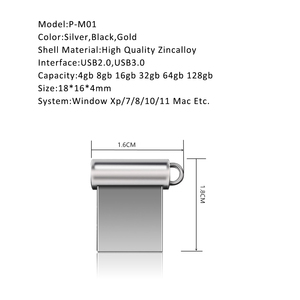 Mini Memorias USB 2.0 y 3.0, Pendrives Pequeños <span class=keywords><strong>Ultra</strong></span> Metálicos, Memorias USB de 1GB, 8GB, 32GB, 64GB y 128GB - Product Image 6