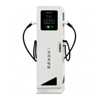 Borne de recharge pour véhicules électriques 14 kW, sur pied, double connecteur, avec double câble Type 2, écran LCD