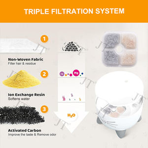 Filtre de remplacement pour <span class=keywords><strong>fontaine</strong></span> à boire pour <span class=keywords><strong>chat</strong></span>, filtre à <span class=keywords><strong>eau</strong></span> triple <span class=keywords><strong>action</strong></span> de remplacement, blanc - Product Image 2