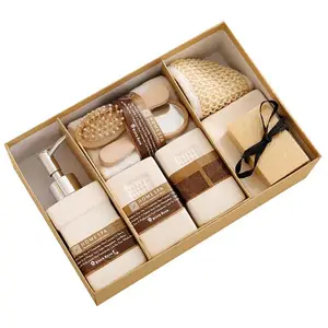 6 Pcs Moisturizing and whitening bubble Bath and Body Gift Set with Perfect Gift Box for Women