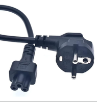Câble d'alimentation pour ordinateur portable 16A/250V, prise Schuko CEE7/7 à 3 broches vers prise IEC C5 Mickey, rallonge de câble d'alimentation CA pour ordinateur