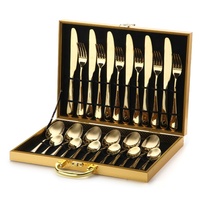 Ensembles de couverts royaux noir et or couverts antiques 84 pièces ensemble turc