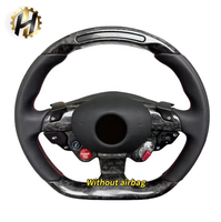 Volant de direction en cuir et fibre de carbone de style course de luxe de haute qualité HZ, personnalisable en couleur, confortable, pour l'intérieur des Ferrari