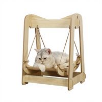 Balançoire pour chat en bois de luxe OEM avec corde en sisal, montage facile en 3 minutes, hamac suspendu anti-retournement pour chats d'intérieur