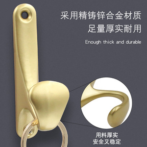 Jin Aoding Wall Hook Zinc Alloy Heavy Duty Coat Hook Modern Simple Design For Door Back Storage Hook Gold Color - Product Image 1