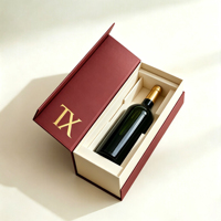 Boîte cadeau de luxe personnalisée pour vin, boîte d'emballage en papier pliable magnétique pour bouteille de vin rouge ou de champagne, cadeau d'entreprise pour fête ou mariage