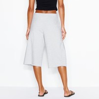 Pantalon Capri Ample en Molleton de Coton Y2K pour Femme avec Logo Personnalisé, Gris Uni, Style Décontracté, Streetwear, Vente en Gros, Fabrication OEM