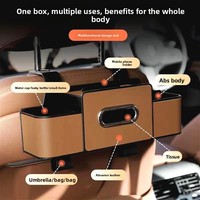Boîte de rangement de luxe pour voiture, porte-mouchoirs, organisateur multifonctionnel pour dossier de siège, sac de rangement, porte-gobelet, crochet en cuir artificiel