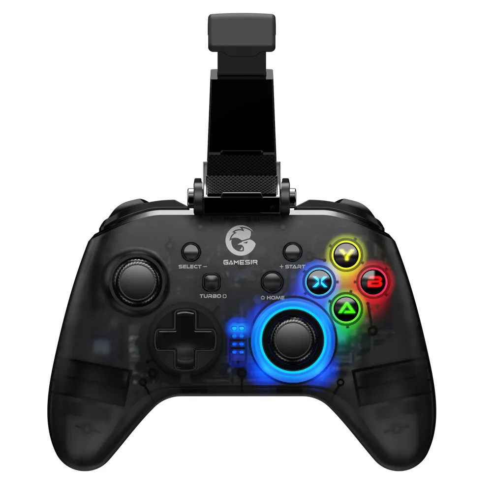 GameSir T4Pro LED Wireless Controller for Windows 2.4G Switch/PC/iOS/Android, Dual Shock Vibration BT Mobile Gamepad