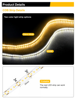 Contrôleur d'éclairage d'escalier LED à détection de corps humain à 16 étapes avec jeu de bandes Led COB