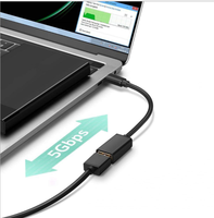 Câble d'extension OTG USB-C femelle vers USB-C WISESIR 3-en-1 USB 3.1 vers 3.0 avec blindage tressé pour ordinateur et tablette