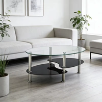 Table basse en verre noir de style érythréen, très vendue en Chine, pour salon