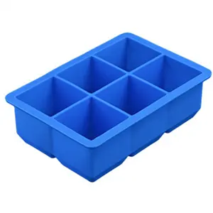 New Arrival Free Sample 6 Grids With Lid Silicone Ice Cube Tray Mold