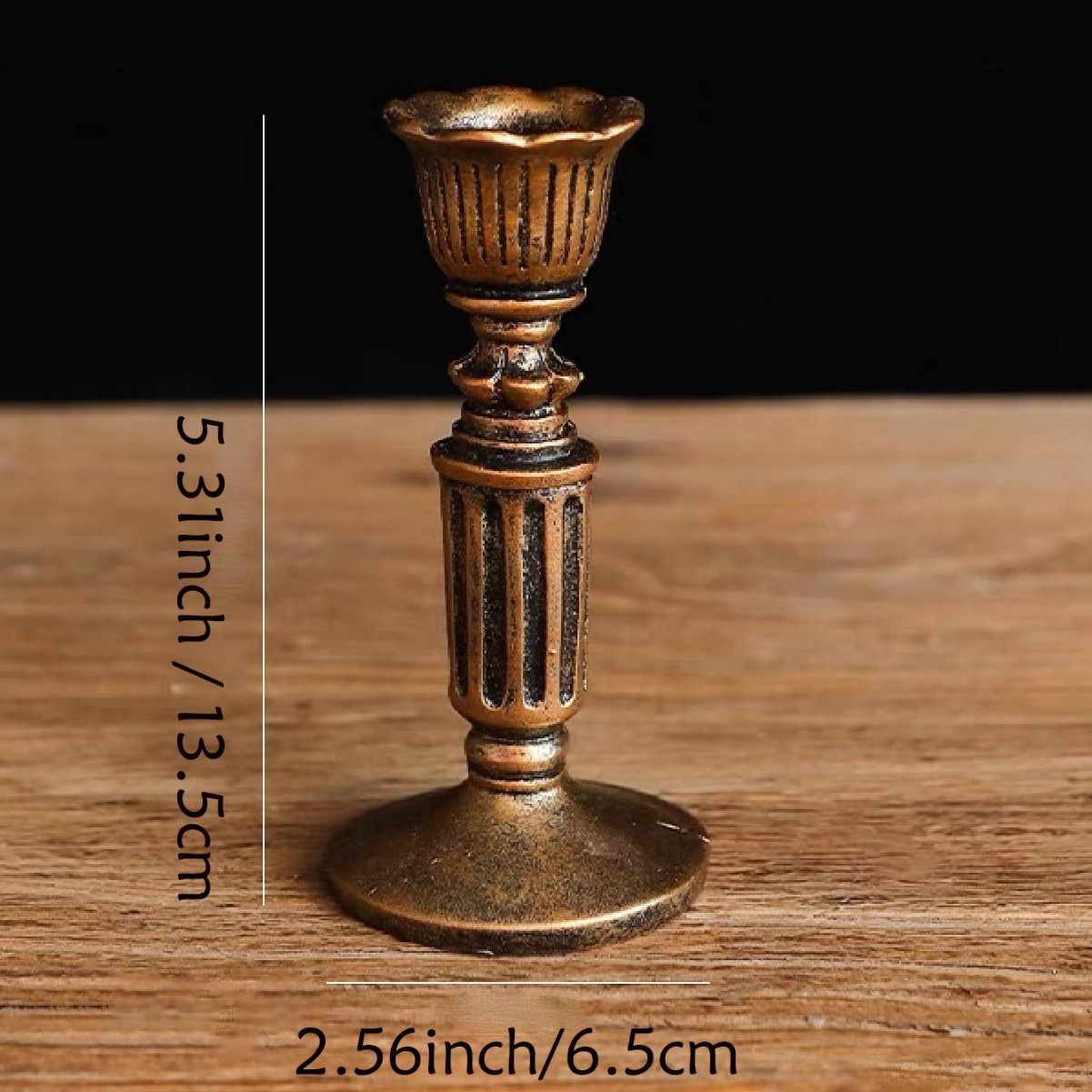 2C5aXH Black Gold Round Mouth High Candlestick
