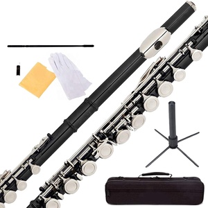Flauta Profesional para Estudiantes SEASOUND JYFL201BK C Negra, 16 Orificios, Estuche de Cuero, Cuerpo de Cuproníquel, Nota Única Cerrada, OEM, Instrumento de Viento de Madera - Product Image 3