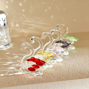 Ornement Cygne en Cristal Coloré Fait Main Écologique – <span class=keywords><strong>Figurine</strong></span> Décorative pour la Maison, Symbole d'Amour, Souvenir, Cadeau de Mariage - Product Image 6