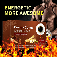 Poudre de café à l'extrait de maca pour l'énergie instantanée des hommes adultes, pour la force et l'amélioration masculine