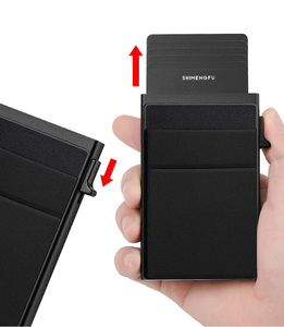 Elegante Mini alluminio RFID blocco porta carte e Pop-Up <span class=keywords><strong>portafoglio</strong></span> soldi Design alla moda con chiusura <span class=keywords><strong>a</strong></span> <span class=keywords><strong>Clip</strong></span> per carte di credito - Product Image 5