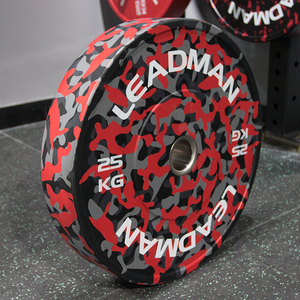 Fleck cản ngụy trang camo đĩa đầy màu sắc cao su Barbell Bumper tấm cho cử tạ - Product Image 3