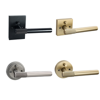 Poignées de porte grises de luxe modernes Serrures et poignées de porte intérieures en zinc avec rose