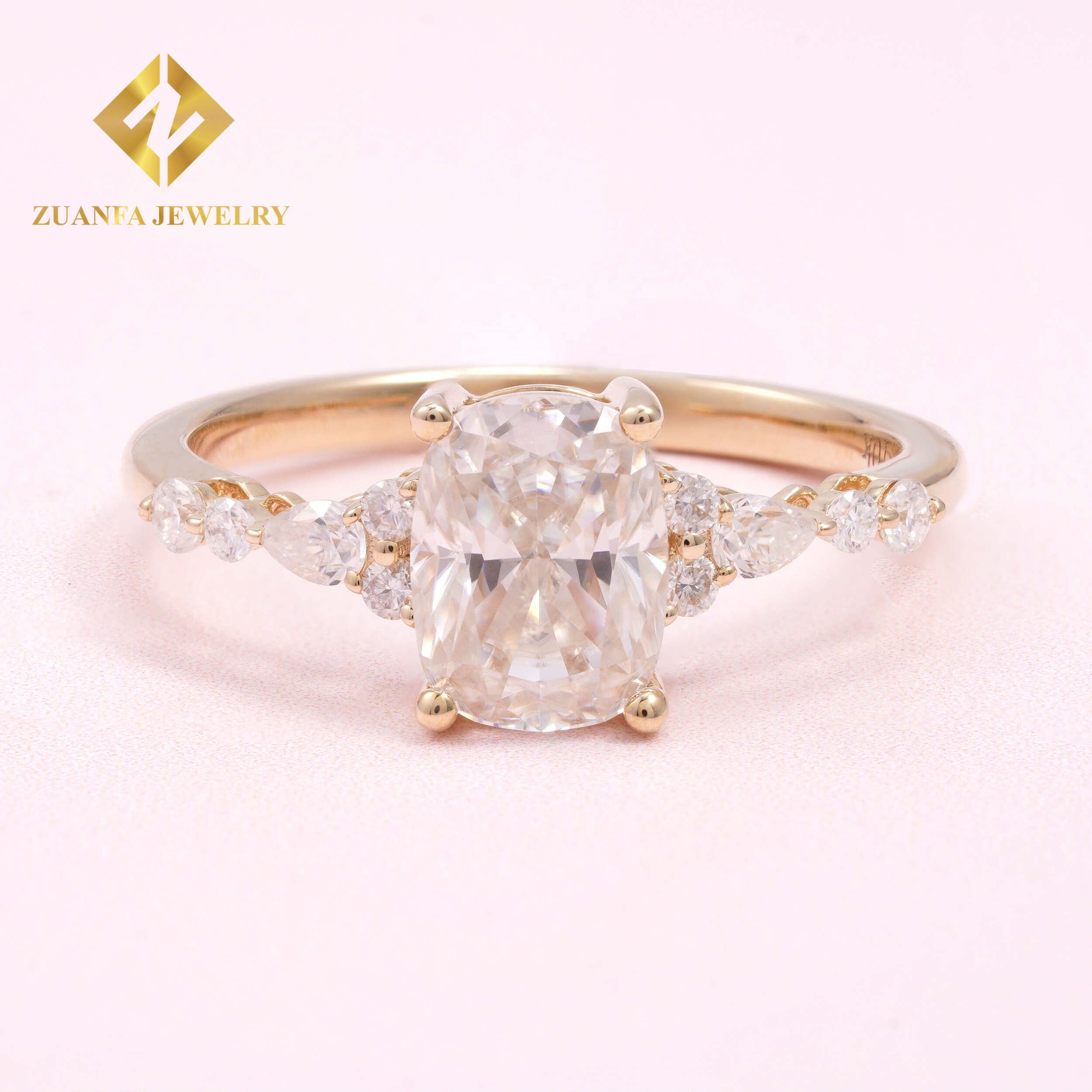 10k yellow gold +moissanite