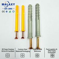 Malaxy Kunststoff-Wanddübel Expansions-Schrauben Selbstschneidende Anker Hochbelastbare Nylon-Mauerwerk-Befestigungen