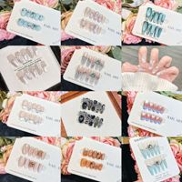 Faux ongles à presser, collection de produits finis faits à la main, ongles amovibles longs et courts