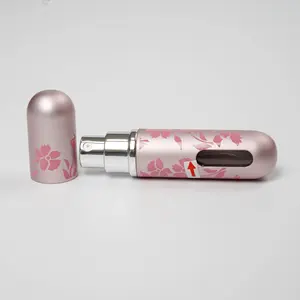 5Ml seyahat ölçekli PU malzeme Mini boş parfüm Atomizer cep doldurulabilir parfüm sprey şişe
