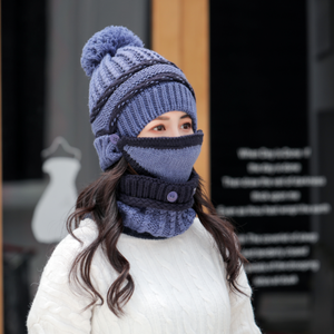 <span class=keywords><strong>Ensemble</strong></span> <span class=keywords><strong>écharpe</strong></span> chapeau de Ski, chaude, tricotée, 3 pièces, pour femmes, foulard épais, <span class=keywords><strong>bonnet</strong></span>, couverture faciale, offre spéciale, collection hiver, - Product Image 3