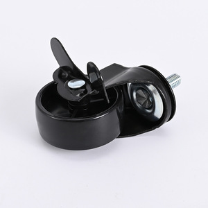 2 Inch Black Pp <b>Caster</b> With Spiral Side Brake Swivel <b>Wheel</b> For Furniture Industry - Product Image 2