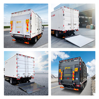1ton 2ton Box Cargo Truck Van avec plate-forme hydraulique de levage de queue Latéral Lève-porte en acier Cantilever plate-forme de levage de queue