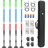 En Stock en Almacén de la UE, Paquete de 4 Tubos de Luz LED RGB de 4 pies con Batería de 5000 mAh, Soporte para Iluminación de Escenarios, Fiestas y Cabinas de DJ