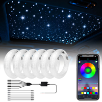Kit de plafond Starlight RGB en fibre optique 0,5 mm, 100 bandes, éclairage d'ambiance LED pour toit de voiture, contrôle par application, fibre optique pour accessoires intérieurs de voiture