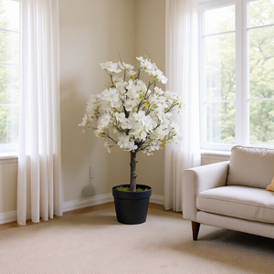 Alberi di fiori di pera artificiali vendita calda di seta artificiale fiore di pera albero interno casa soggiorno decorazione - Product Image 2