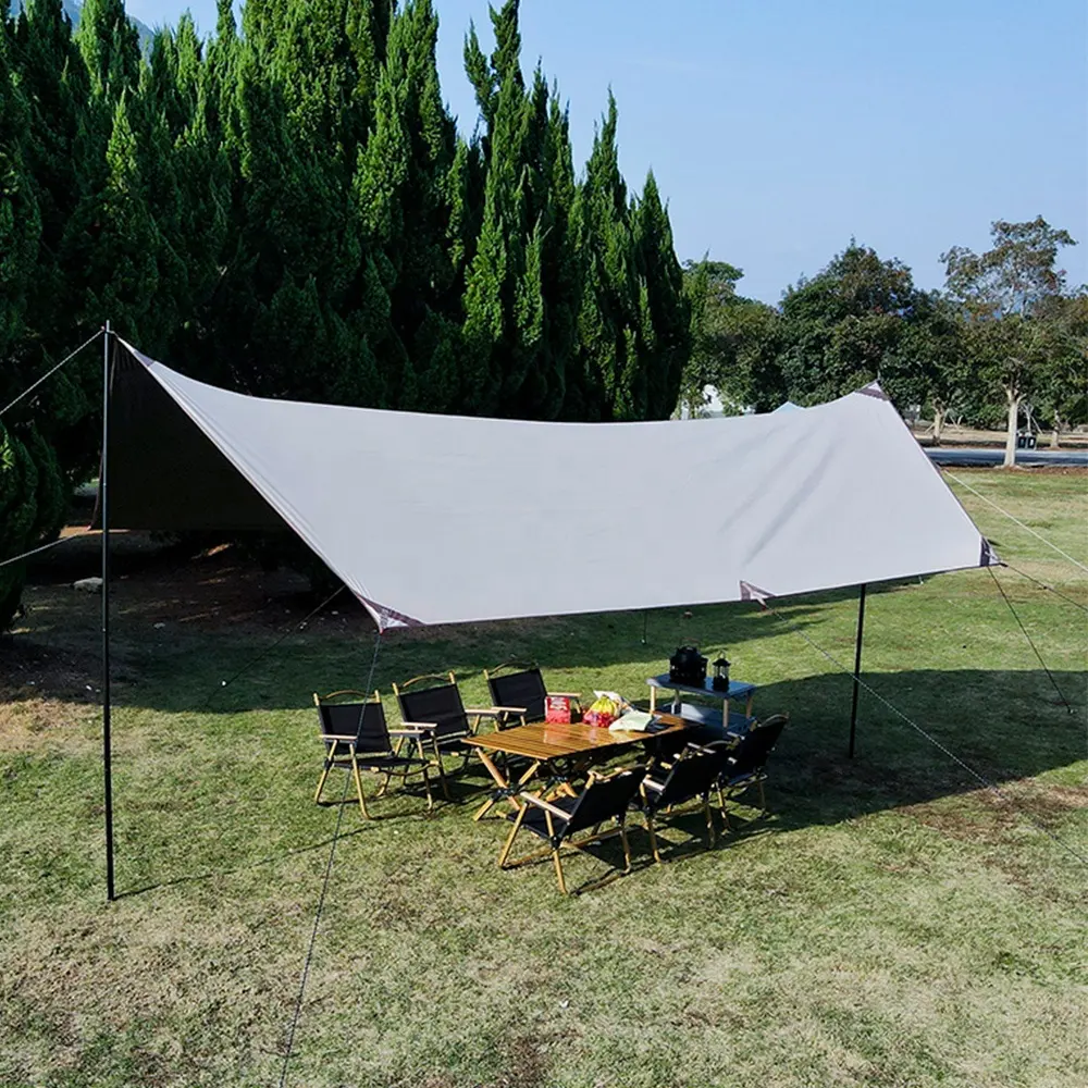 Factory Direct Sales Outdoor Portable Hexagon Canopy Camping Light Umbrella Hammock Canopy Tent Waterproof Tarpaulin Shelter
