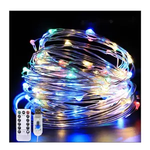10M USB 8-function remote control copper wire light Fairy Christmas wedding decoration outdoor string lights