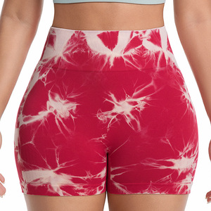 Shorts de Yoga Tie Dye Personalizados con Logotipo, Cintura Alta, Efecto Levanta Glúteos, para Deporte y Fitness - Product Image 3