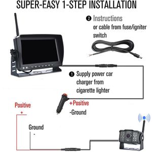 7 ''1080p 2 kỹ thuật số RV không dây sao lưu hệ thống <span class=keywords><strong>camera</strong></span> đường cao tốc màn hình cho RV Trailer Xe Tải xe buýt motorhomes tầm nhìn ban đêm - Product Image 6