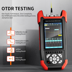 เครื่องทดสอบไฟเบอร์ออปติกแบบสะท้อนแสงในโดเมนเวลา (OTDR) สำหรับตรวจสอบจุดขาดของสายไฟเบอร์ พร้อมฟังก์ชันค้นหาจุดเสีย VFL และ OPM พร้อมแผนที่แสดงผล - Product Image 3
