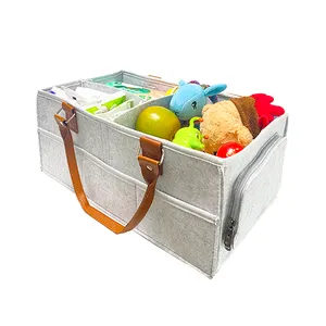 Draagbare Reisauto Organizer Kinderkamer Kids Opbergmand Vilt Baby Luier Caddy